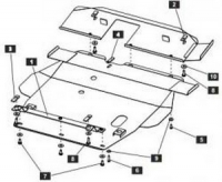 Защита {картера и КПП} CHRYSLER Sebring Coupe (1994 - 2000) 2,5 (кузов: JR) сталь 2 мм, Гибка, 16,1к