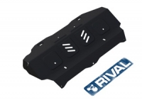 Защита радиатора и картера Автоброня, , Toyota Hilux V - 2.4, 2.8, 4WD, 2015-, штатный крепеж, сталь, (часть 1)