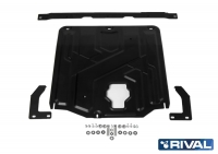 Защита картера + КПП + комплект крепежа, RIVAL, Сталь, Hyundai Elantra 2019-, V- 1.6; 2.0/Kia Ceed 2018-, V - 1.4 (140л.с); АКПП; 1.6 (128л.с); 1.4 (100л.с)/Kia Cerato IV 2018-, V - 1.6; 2.0 (150л.с.) АКПП/Hyundai I30 2017-, V - 1.4T; 1.6/Hyundai Elantra 2016-2019, V- 1.6; 2.0