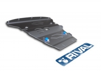 Защита картера Rival, , BMW X1 20i/20d/25d/4WD, 2009-, крепеж в комплекте, алюминий, ()