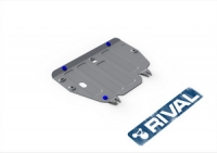 Защита картера + КПП + комплект крепежа, RIVAL, Алюминий, Land Rover Evoque 2011-2019, V - все/Discovery Sport 2014-2017, V - 2.0(240л.с.); 2.2d (188л.с.); 2.2d (150л.с.)/Discovery Sport 2017-2019, V - 2.0d(150л.с.); 2.2d (150л.с.); 2.0d (180л.с.)/Jaguar E-Pace2017-, V - 2.0d(150л.с.); АКПП; полный привод