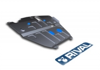Защита картера и КПП Rival, , Chevrolet Captiva V - 2.2D, 2.4i, 3.0i, 2011-2015, крепеж в комплекте, алюминий, ()