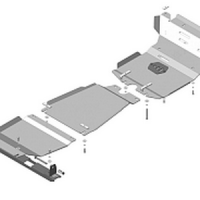 Защита алюминиевая Мотодор 32520 Toyota Hilux