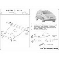 защита {картера и КПП} CHEVROLET Rezzo (2004 - 2008) 1,6; 2,0 ; сталь 2 мм, Гибка, 12,93кг., 1 лист