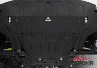 Защита картера + КПП + комплект крепежа, АвтоБРОНЯ, Сталь, Hyundai Solaris 2017-, V - 1.4; 1.6/Kia Rio 2017-, V - 1.4; 1.6/Kia Rio X-Line 2017-, V - 1.4; 1.6