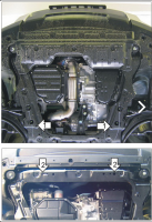 Защита картера и КПП Nissan X'trail (T31/T32) 2007-2015- Qashqai +2