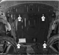 Защита картера и КПП Nissan X'trail (T31/T32) 2007-2015- Qashqai +2