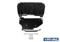 Защита картера + КПП + комплект крепежа, RIVAL, Сталь, Toyota Rav4 2019-, V - 2,0; 2.5 