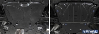 Защита картера + КПП + комплект крепежа, RIVAL, Сталь, Toyota Rav4 2019-, V - 2,0; 2.5 