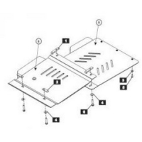 Защита {КПП и РК} TOYOTA Land Cruiser 90 - для 0867, 1311 5ти дверн. (1996 - 2001) 3,0 TD; 3,0 D; 4D алюминий
