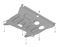 Защита стальная 1,5 мм Д, КПП Hyundai Solaris: KIA Rio с 2017 г