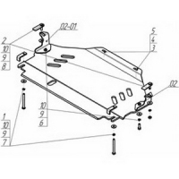 Защита (КПП) VW Touareg 2006>2010>; V=3,0 TD; V=3,6 FSI,/Porsche Cayenne алюминий 8 мм, [аналог 35401 и 12708 вес